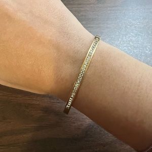 GP Stainless steel inlaid rhinestone bangle bracelet